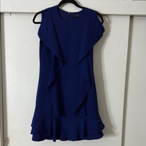 BCBGMaxAzria Blue Ruffled Tiered Mini Sundress